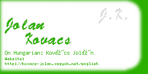 jolan kovacs business card